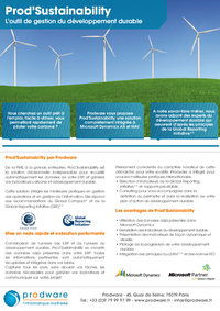 Solution : Prod'Sustainability